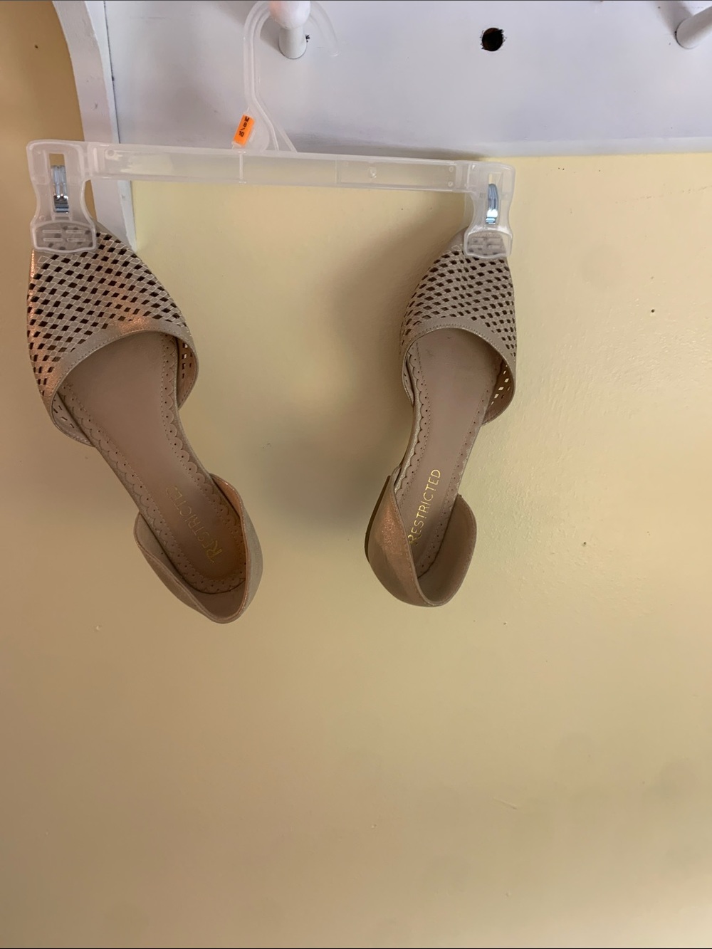 Restricted Women's Taupe Perforated D'Orsay Flats